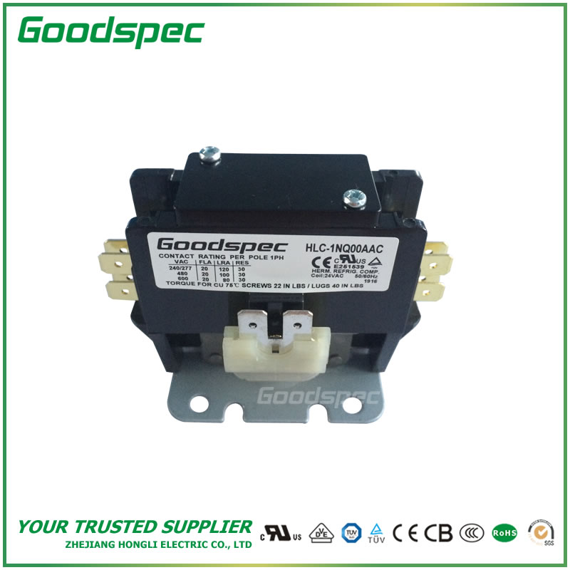 HLC-1NQ00AAC-001 HLC-1NQ00AAC(1P/20A/24VAC) DEFINITE PURPOSE CONTACTOR