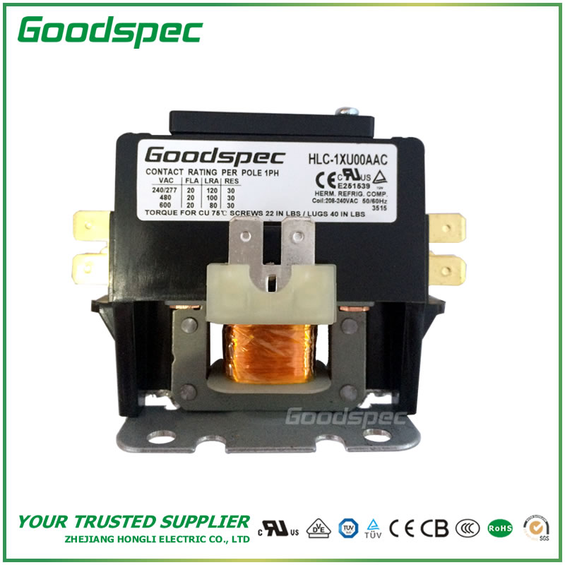 HLC-1XU00AAC HLC-1XU00AAC(1P/20A/208-240VAC) Definite Purpose Contactor