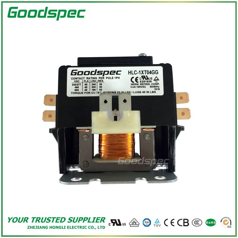 products-HLC-1XT04GG-001.jpg HLC-1XT04GG(1P/40A/120VAC) Definite Purpose Contactor