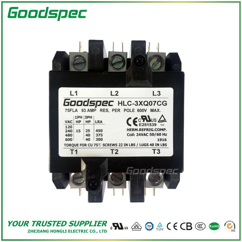 products-HLC-3XQ07CG-001.jpg HLC-3XQ07CG(3P/75A/24VAC)DEFINITE PURPOSE CONTACTOR