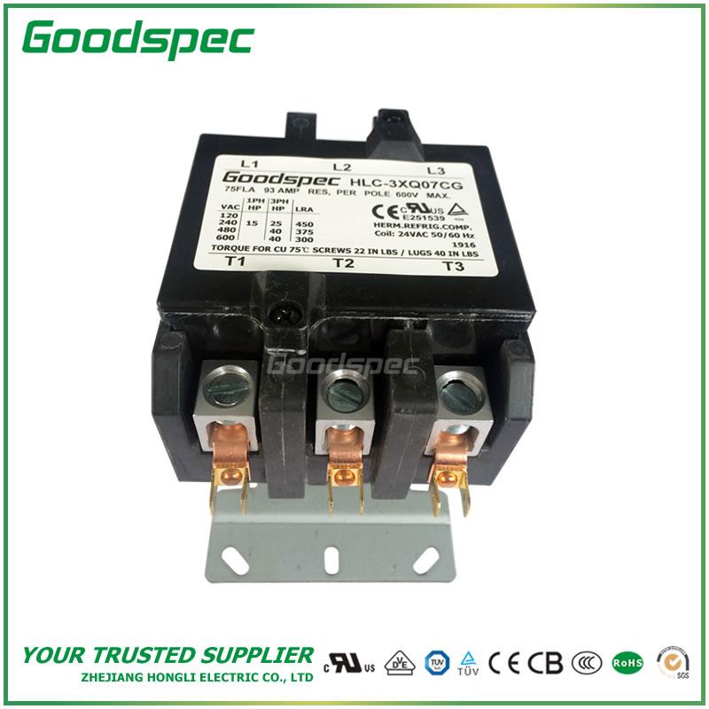 products-HLC-3XQ07CG-002.jpg HLC-3XQ07CG(3P/75A/24VAC)DEFINITE PURPOSE CONTACTOR