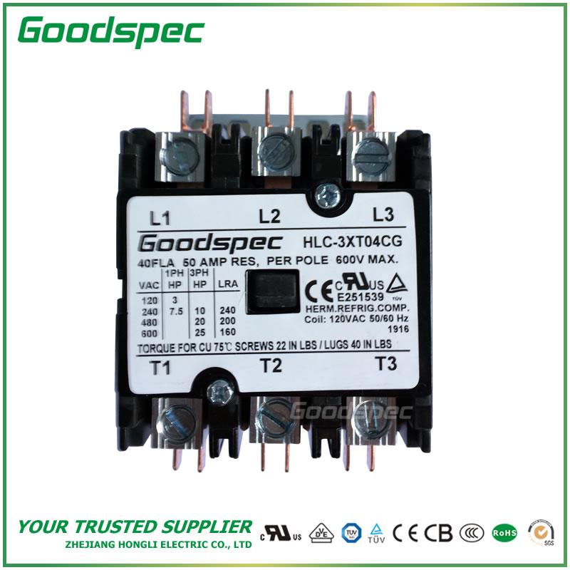 HLC-3XT04CG(3P/40A/120VAC) Definite Purpose Contactor