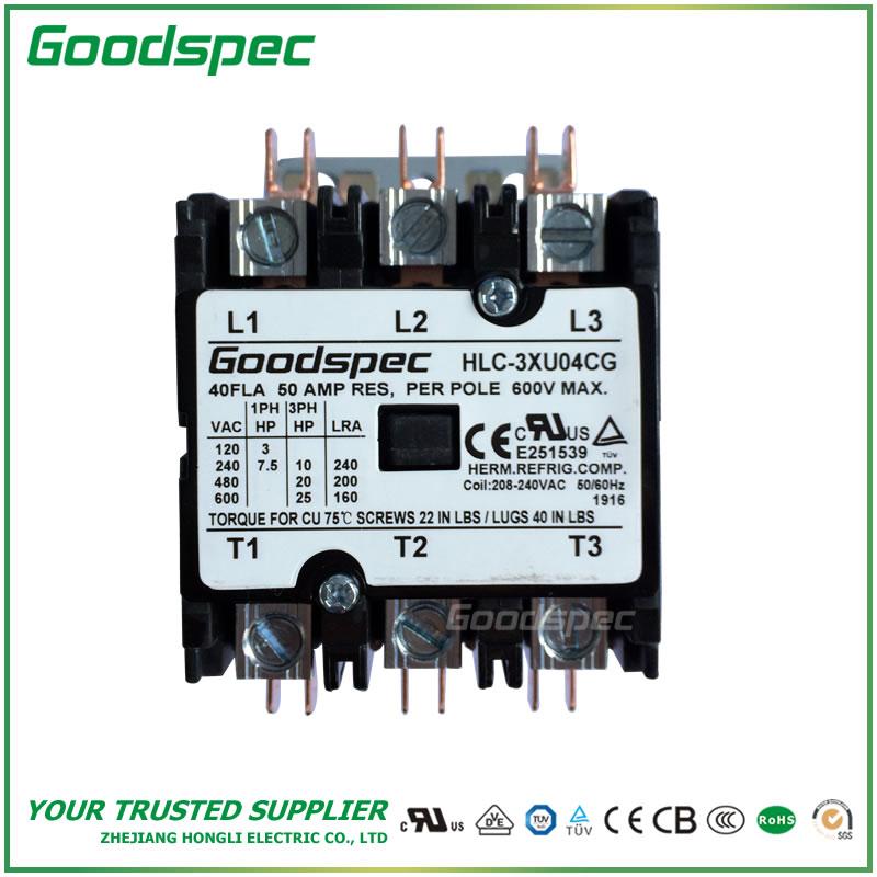 HLC-3XU04CG(3P/40A/208-240VAC) Definite Purpose Contactor