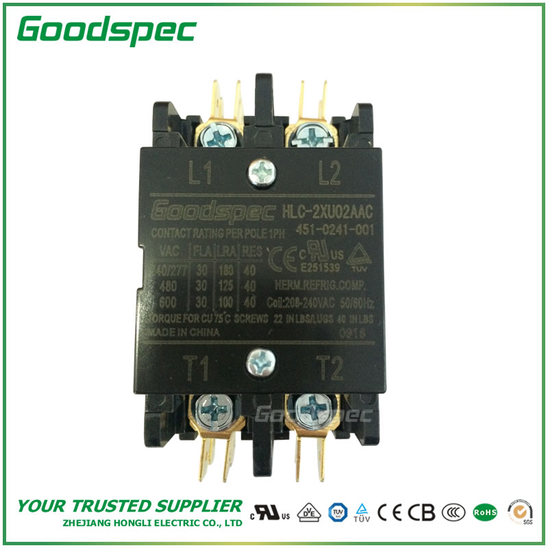 HLC-2XU02AAC-001 GC-2XU02AAC (2POLES/30A/208-240VAC) DEFINITE PURPOSE CONTACTOR