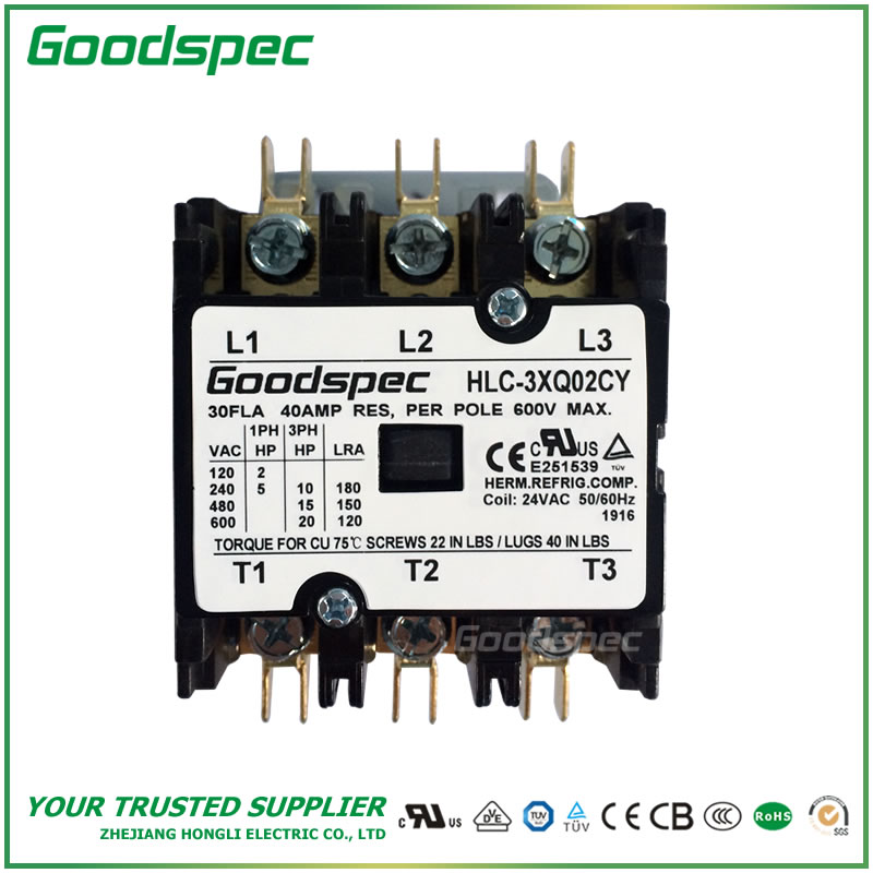 HLC-3XQ02CY-001 HLC-3XQ02CY(3P/30A/24VAC) Definite Purpose Contactor