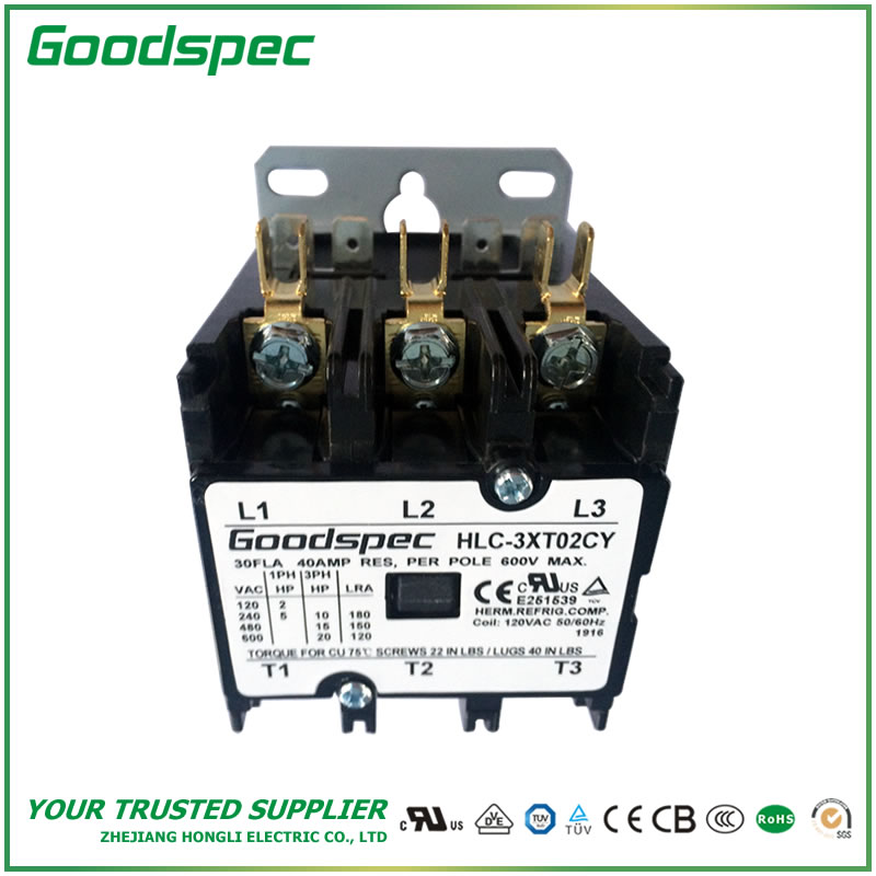 HLC-3XT02CY(3P/30A/120VAC) Definite Purpose Contactor