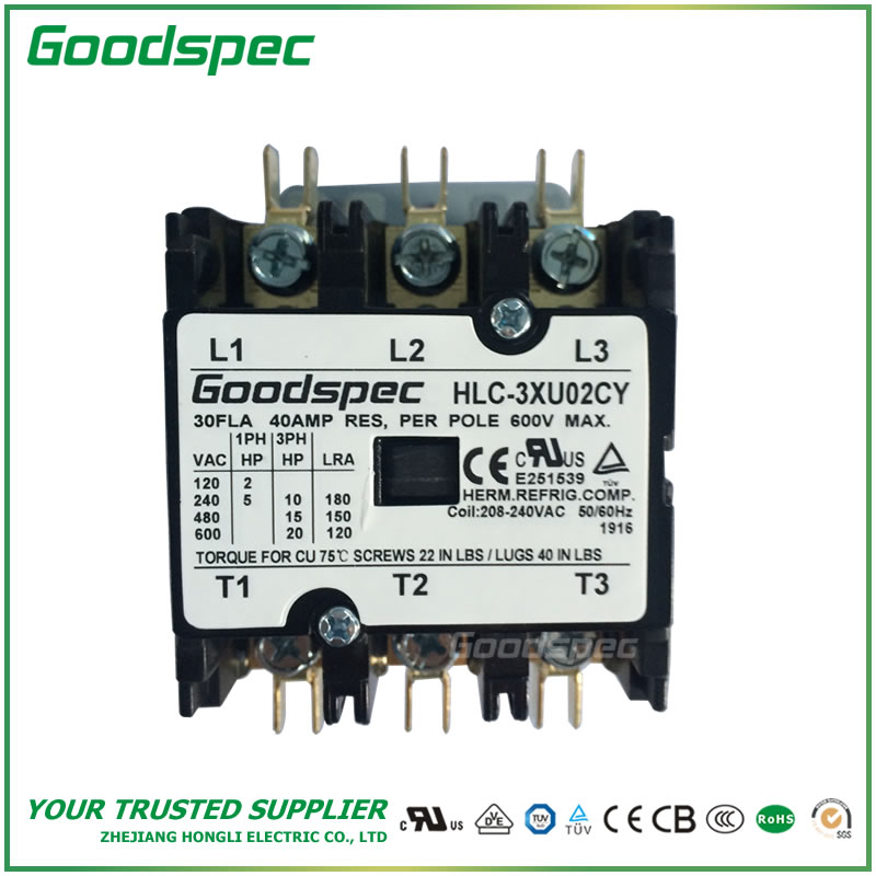 HLC-3XU02CY(3P/30A/208-240VAC) Definite Purpose Contactor